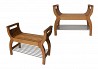 Изготовлю оригинальное кресло для прихожей или ванной из натурального дерева и полка из нержавейки размер, длина 750 высота 600 глубина 350.