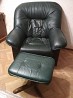 Кресло кожаное, новое. Производство - Эстония. Подставка для ног - отдельно.