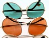 Очки солнечные стекло, метал, с коричневыми стеклами форма "Капли" - хамелеоны и другие вещи для дома, нов