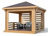 Arbor from a bar. Gazebos made of profiled timber 44x145mm. Large selection of models. High quality. The choice of material grade (1 or 2 ...