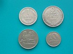 Монеты 1-я Латвийская республика Латвия - 2 лата 1926 г., 1лат 1924 г., 50 и 10 сан 1922 г "Монеты Латвия 2 сантима 1922 и 1926 гг 100% ...